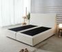 DELIFE Dream-Well boxspring frame velours corduroy beige 180x200 cm