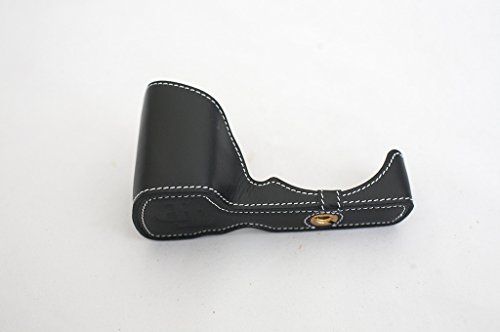 TP Handgemaakte Echt Lederen Half Camera Case Tas Cover voor Sony NEX5N NEX-5N Zwart Kleur