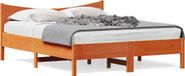 Maison Exclusive - Lit cadre sans matelas ciré marron 150x200cm bois pin massif