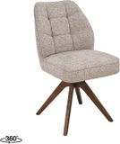 LABEL51 Yuto Eetkamerstoel - Creme - Prestige - Walnoot Hout