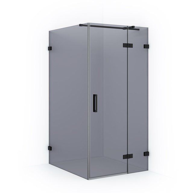 Maxaro Douchecabine Diamond 120x100cm 8mm Rookglas Veiligheidsglas Mat Zwart