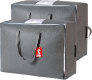 Wan GmbH Sacs de rangement couettes - Rangement couette linge de lit - Organisation de placard - Extra large 105L - 2 pièces - Gris