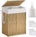 SONGMICS Panier à linge double - 90L - Rotin - Naturel