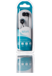 Azuri Handenvrij stereo hoofdtelefoon - zwart - 3.5 mm - universeel zwart