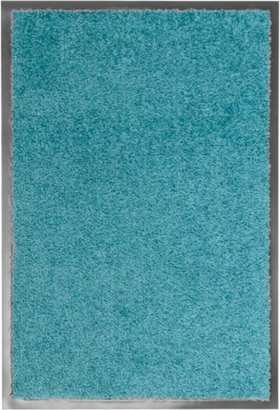 vidaXL Deurmat wasbaar 40x60 cm cyaan