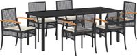 vidaXL 7-delige tuinset met zwart polyrotan