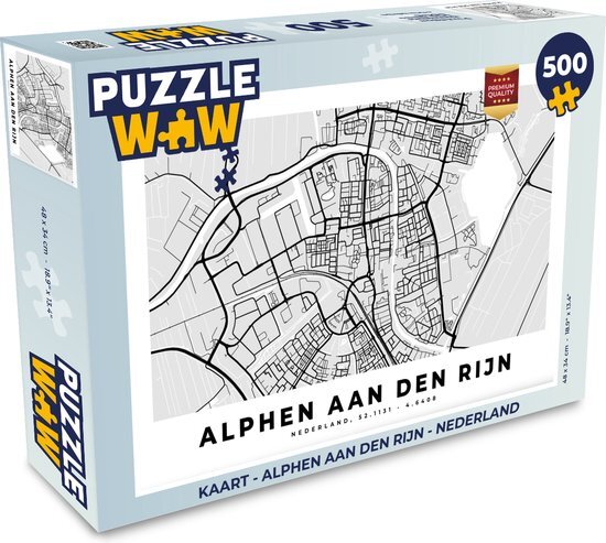 MuchoWow Puzzel Kaart - Alphen aan den Rijn - Nederland - Legpuzzel - Puzzel 500 stukjes