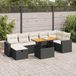 Maison Exclusive - Ensemble de meubles de jardin 5 pièces avec canapé et coussins, noir, en polyrotin et bois d'acacia