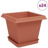 vidaXL Plantenpotten 24 st Baksteenrood Kunststof