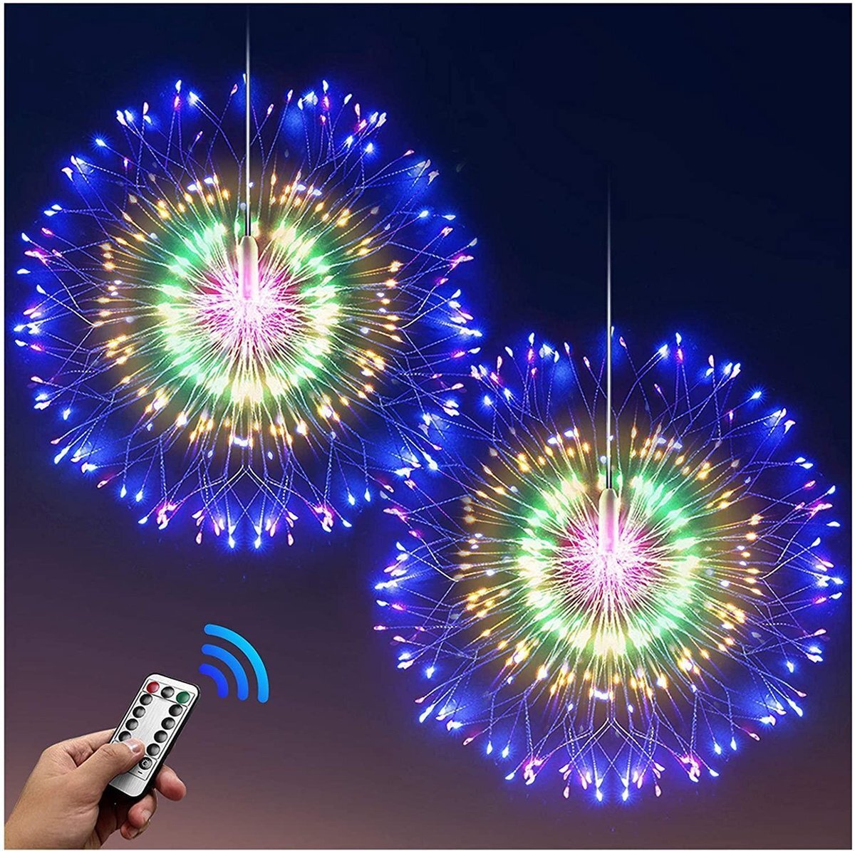 Telestore Led Verlichting op batterij - lampjes - fireworks led lights - sfeerverlichting - feestverlichting - Multi colour - vuurwerkverlichting op battterij - 30 CM - met afstandbediening