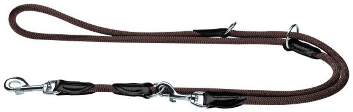 Hunter hondenriem freestyle verstelbaar bruin 200 cmx8 mm