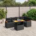 Maison Exclusive - Ensemble de meubles de jardin 6 pièces avec canapé et coussins, noir, en polyrotin