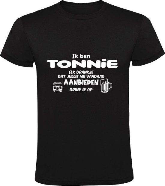 Ik ben Tonnie Heren T-shirt - Zwart - XL - Verjaardagscadeau