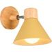 Applique murale intérieure lampe de mur industrielle vintage en bois métal abat-jour lampe de chevet E27 pour chambre escalier couloir jaune