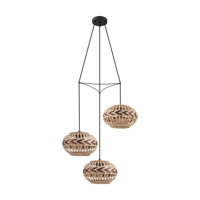 EGLO Dondarrion Hanglamp - Zwart - E27 - Ø 57 cm - 3x 40W