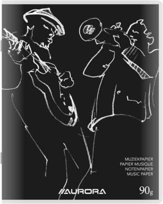 Aurora Muziekschrift - Notenbalk - A5 - 165x210mm - 80gr - 40 bladzijden