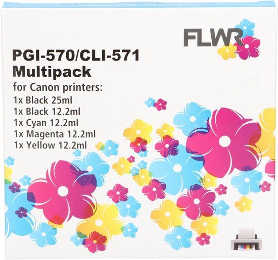 FLWR - Inktcartridges / Canon CLI-571 / 5-pack Zwart en kleur