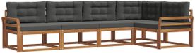 vidaXL Ensemble de canapés d'extérieur 5 pièces Naturel et Anthracite