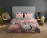 Housse de couette fleurs - Lits jumeaux 240x200/220 cm - Pêche - 100% Coton renforcé