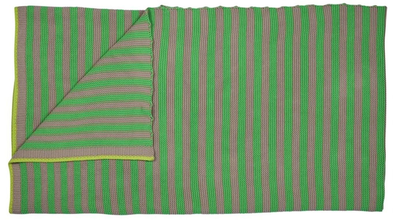 Sleepworld Plaid Pip Studio Bonsoir Stripe Throw - Green