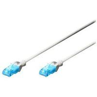 DIGITUS Professional - Verbindingskabel - RJ-45 (M) naar RJ-45 (M) - 50 cm - UTP - CAT 5e - afgeschermd, zonder haken - wit
