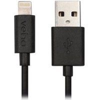 Veho - Lightning-kabel - USB male naar Lightning male - 20 cm - zwart