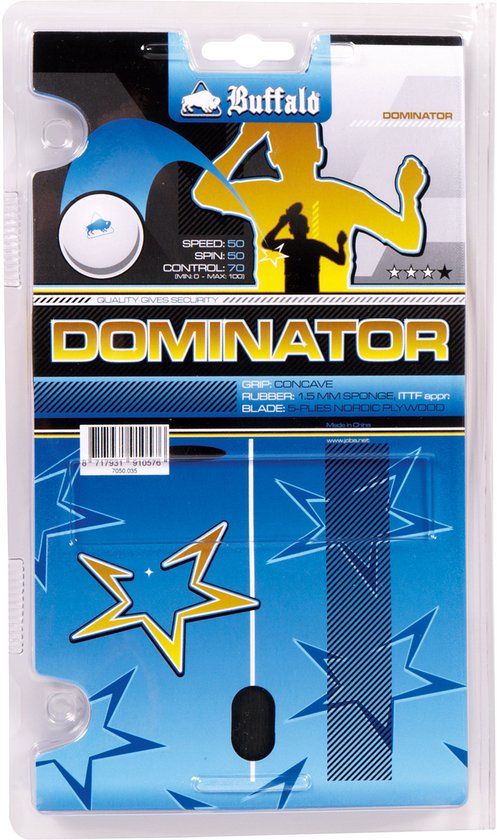 Buffalo Tafeltennisbat Dominator - Rood - 25 cm