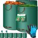 Kesser Sac de jardin Sac à feuilles Set incluant gants - Autoportant 4 poignées Stable Robuste & Pliable - Sacs à feuilles Tonte Sacs de jardin pour déchets de jardin Déchets verts - 6x 272 Litres, Vert