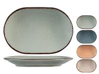 H&H Pearl Oval Plate, Porcelain, Multicolored, 28 cm