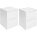 Idmarket - Lot De 2 Tables De Chevet 2 Tiroirs - Bois Blanc - Dimensions 40x40x48 Cm - Design Contemporain Pour Chambre À Coucher