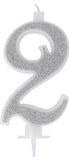 Cijferkaars glitter zilver nr. 2