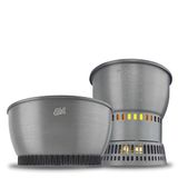 Esbit Spirituskookset - incl. twee pannen van hard geanodiseerd aluminium - 1800 ml en 2350 ml - Spiritusbrander met een verscheidenheid aan accessoires, grijs
