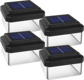 GreenBlue - Set van 4 stuks LED-paalverlichting op zonne-energie - lantaarnpaal 80x80mm - GB127