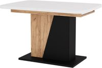 Vicco Eettafel Fenaro, Wit/Goudkleurig Eiken, 120-160 x 80 cm uitschuifbaar