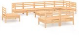 vidaXL 10-delige loungeset massief grenenhout naturel