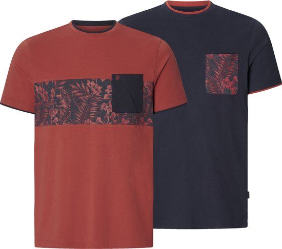 Babista heren T-shirts, Set Van 2 - 56/58 - Rood - Plus Size