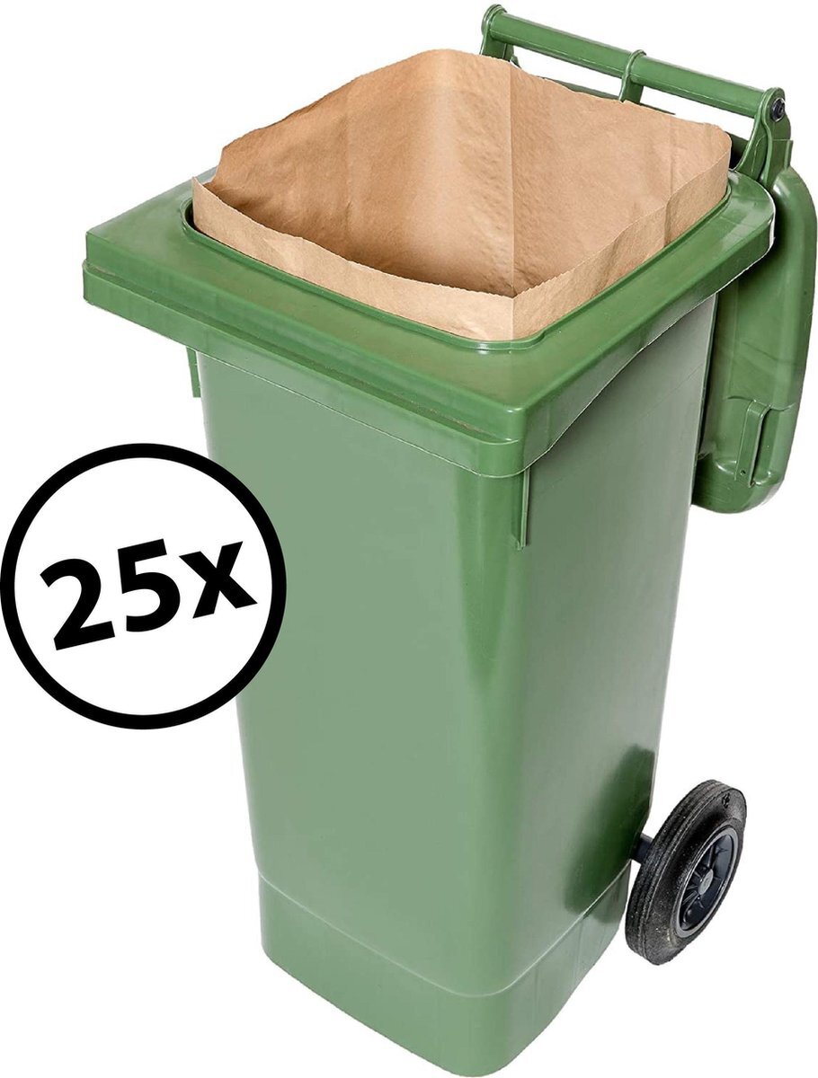 Biomat composteerbare papieren containerzakken 1 laags - 240 liter - 25 stuks