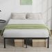 Novilla 30,5 cm metalen bedframe, platformbedframe, stalen lattenondersteuning, matrasstichting, eenvoudige montage, stil ontwerp, opbergruimte onder bed 140 x 190 cm, zwart