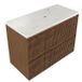 Saniclass Holz Atelier Badkamermeubelset - 100x45x63cm - Dia marmeren wastafelblad gepolijst (wit) - 1 kraangat - 2 lades - mat walnut pure (hout) SW1420806/SW728218