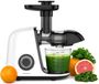 Klausberg Presse-agrumes lente – 150W - 700ml | Pressage à froid | Presse-légumes et fruits – Avec réservoir à pulpe | Blanc | Presse-agrumes horizontal silencieux avec système de pressage à 7 étapes