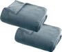 Atmosphera Plaid deken - 2x - ijsblauw - polyester - 130 x 180 cm