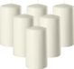 Enlightening Candles Bougie cylindrique/bougie pilier - 6x - blanc ivoire - D6 x H15 cm - 58 heures de combustion