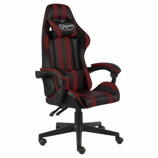 VidaXL 20525 bureau- en computerstoel, kunstleer, zwart, rood