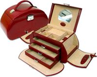 WINDROSE Sieradendoos Merino Jewelry Box Round 2 Red Rood