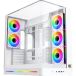 XIGMATEK Pano II E-ATX boîtier moyen tour avec verre trempé incurvé monobloc, 8 ventilateurs ARGB 120 mm et boîtier de commande PWM, support GPU vertical inclus (EN48425)