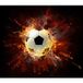 LUMALÉA Foot / Football Papier Peint Panoramique - Ballon De Foot En Feu - 260 Cm X 223 Cm