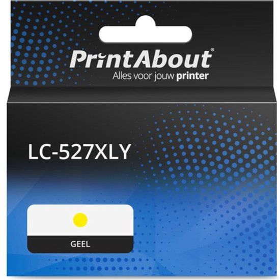 PrintAbout huismerk Inktcartridge LC-527XLY Geel Hoge capaciteit geschikt voor Brother