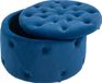 Homcom Pouf de rangement velours rond gris