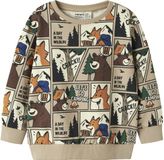 NAME IT Jongens Sweater NMMOSWALDY LS NREG SWEAT BRU BOX - Maat 98 - Katoen - Lichtbruin