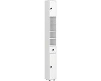 Kleankin Badkamerkast - Spaanplaat - Wit - 20x20x180 cm